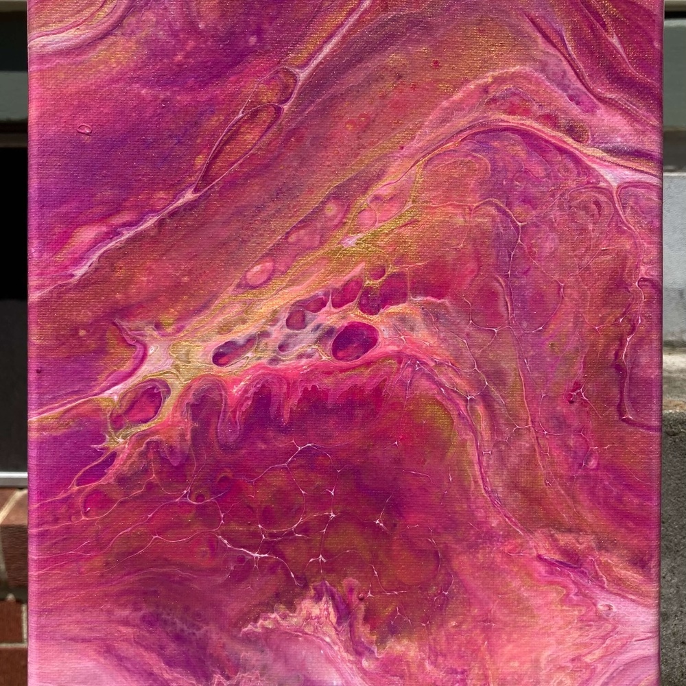 Paradiso 8"x10" Painting by Color Fluent Art (Pink/Gold)